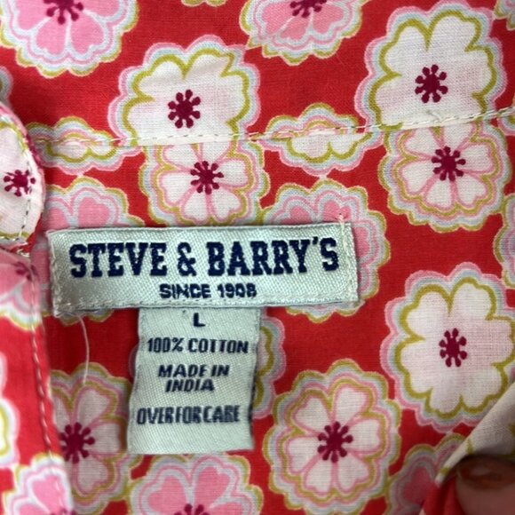 Steve & Barry's ¾ Sleeve Floral Button Up size L - Picture 3 of 8